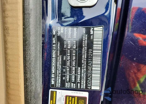 2014 Mercedes-Benz Ml 350 Bluetec z USA, uszkodzony, nr VIN 4JGDA2EB4EA311299